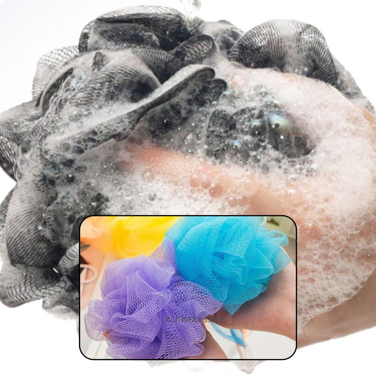 6074 Bath Shower Loofah Sponge Pouf Body Scrubber (Pack Of 6pcs) 6074 Bath Shower Loofah Sponge Pouf Body Scrubber (Pack Of 6pcs)
